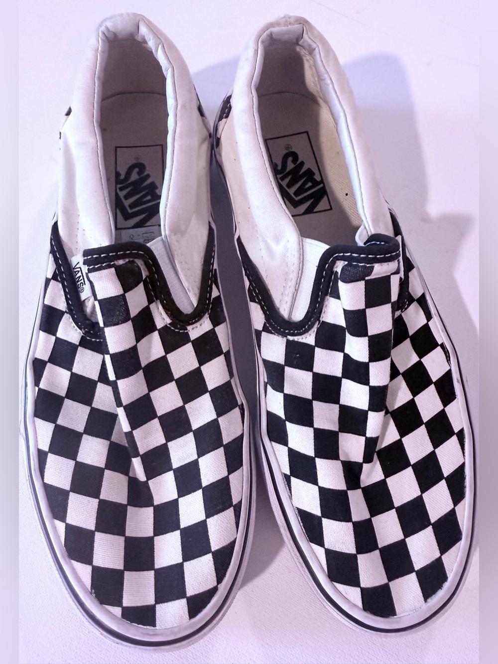 Vans Checkerboard Slip-On Sneakers - Black & White